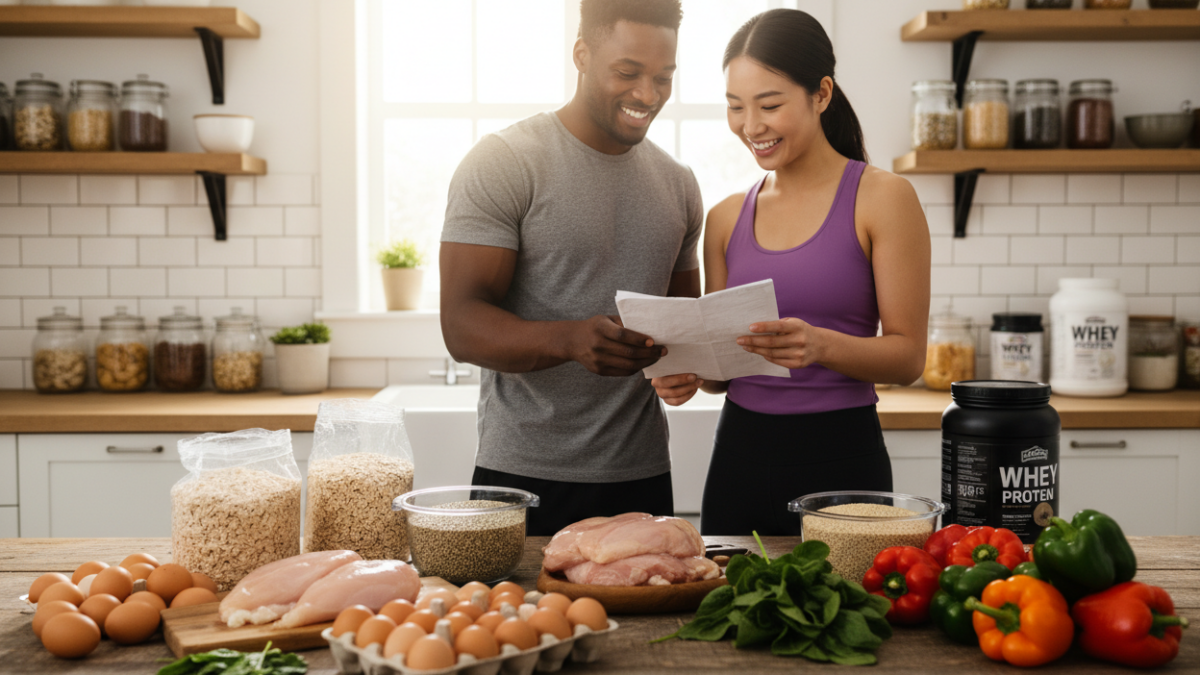 grocery list for muscle gain on a budget