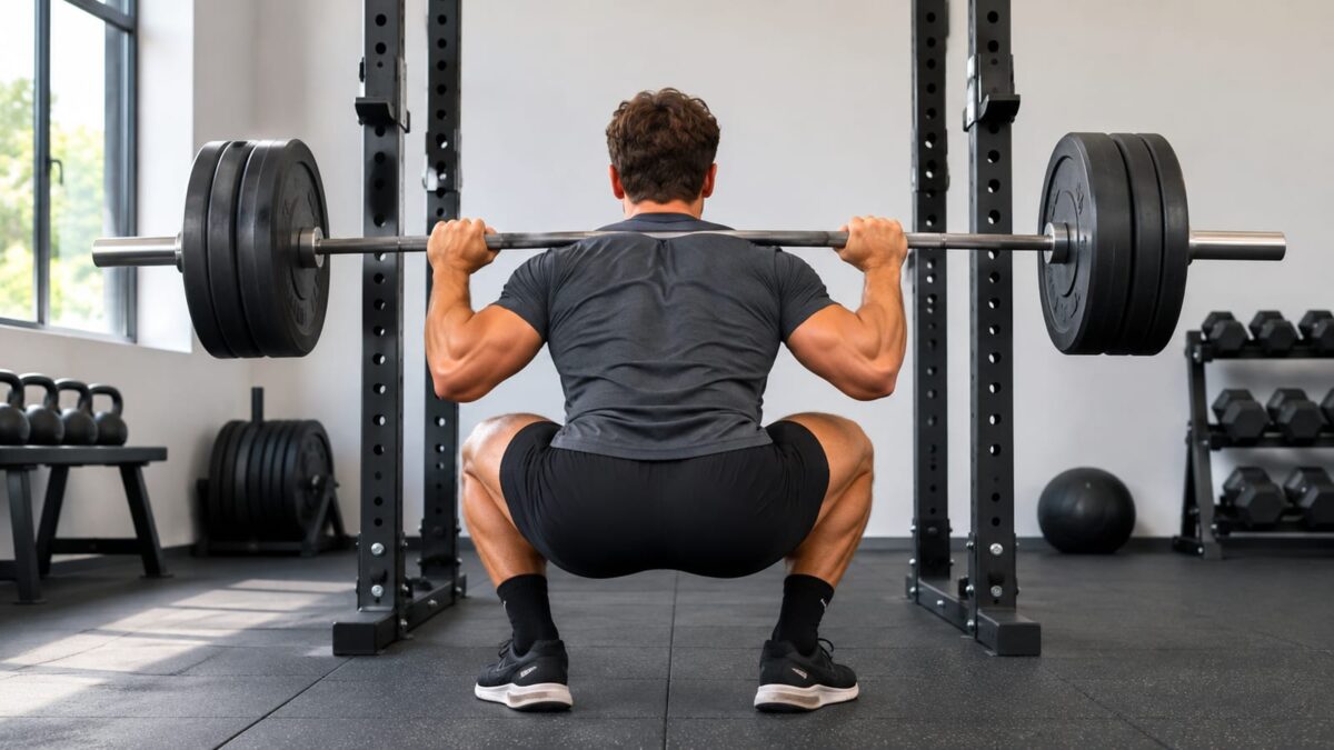 Person performing full-body strength training while learning realistic fat-loss expectations