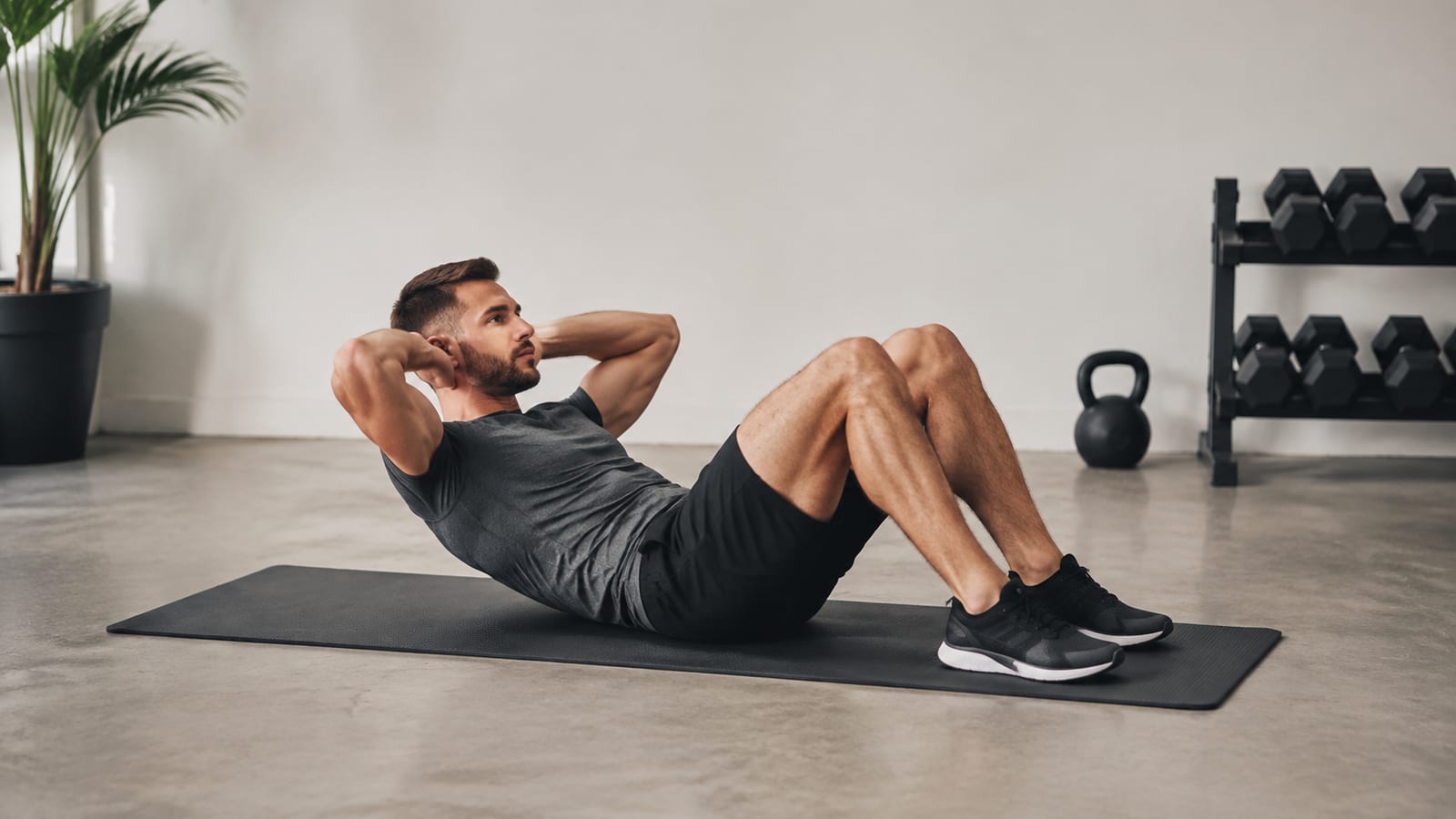 Person completing abdominal exercises while understanding targeted workouts cannot remove nearby fat